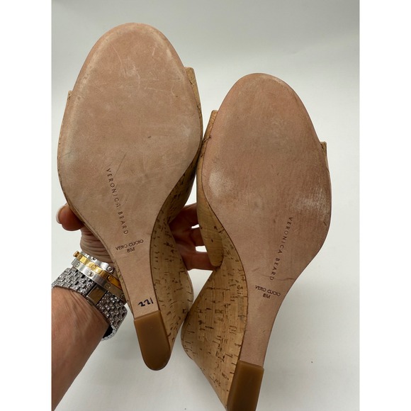 New! Veronica Beard Dali Wedge Sandal In Natural Sz 8 $350 - Picture 8 of 9